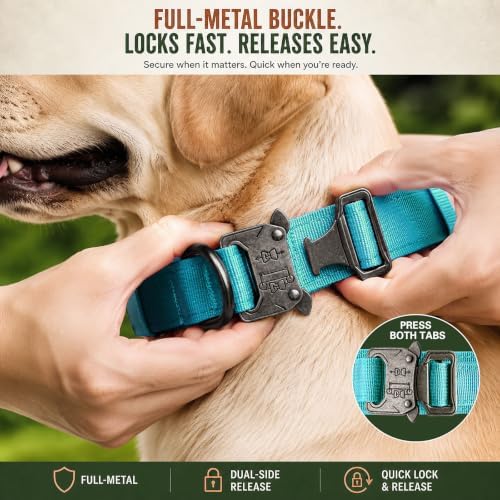 Tactical Dog Collar with Handle, Heavy Duty Nylon for Large Dogs