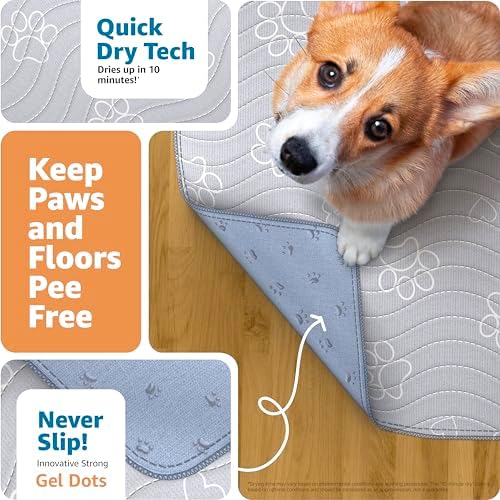 IMPROVIA® Reusable Puppy Pad – Waterproof, Extra-Absorbent, Washable Pee Pad for Dog Training, Whelping, & More – Protect Your Floors & Pet with Quick-Drying Potty Pad (Paws & Hearts, Small 18"x24")