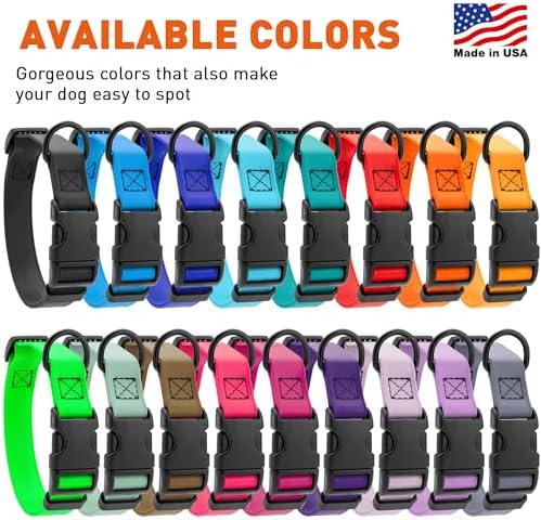 Dogline Biothane Waterproof Dog Collar with Quick Release Buckle Strong Coated Nylon Webbing with Odor- Proof for Easy Care Easy to Clean Fits Small Medium Large Dogs, Magenta Pink 1" W 15-23" L