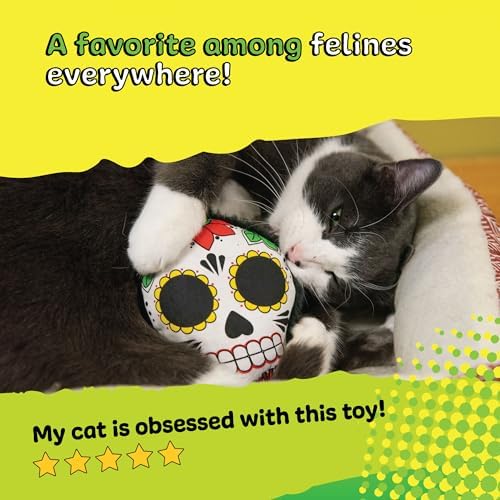 Yeowww! Catnip La CAT-rina Toy for Cats - Día de Los Muertos Design - Made in the USA - Stuffed with Organically Grown Catnip