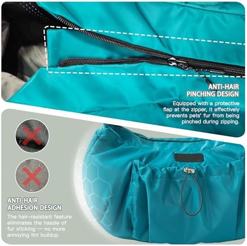 Dog Carrier Sling, Puppy Carrying Backpack Pet Purse with Storage Pockets, Multiple Safety Features Dogs and Cats Harness, Adjustable Shoulder Strap, Suitable for Under 17 lbs (Blue)
