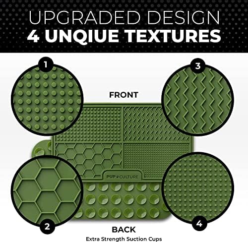 Pup Culture Dog Lick Mat for Dogs (2 Pack), Feeding Pad for Anxious Pets Plus 4 Different Puzzles for Mental Stimulation for Dogs - Supports Mental, Dental, and Digestive Health - Heavy Duty