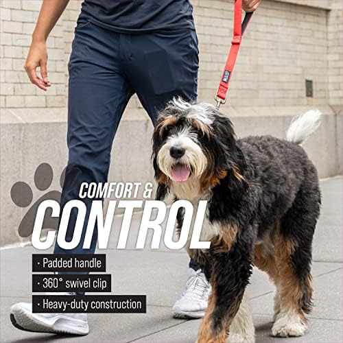 Leash Boss Short Dog Leash With Padded Traffic Handle for Training and Walking | Comfortable Nylon Lead for Large, Medium, Small Dogs