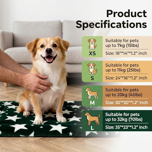 Cat & Dog Bed Mat - Reversible Dog Crate Bed Mats, Soft & Breathable Kennel Pad, Durable Crate Bed for Extra Small Dogs & Cats