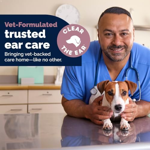 Vetnique Oticbliss Cat & Dog Ear Wipes, Ear Cleaner for Wax, Dirt & Odor