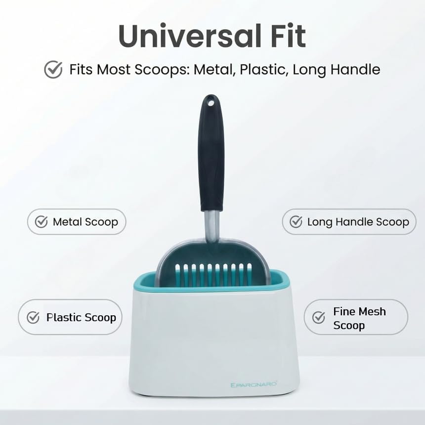 Universal Cat Litter Scoop Holder - Hygienic Scooper Storage Works for Most Cat Litter Scooper - Washable Convenient Stand for Kitty Poop Shovel – Kitty Litter Box Scooper Accessory
