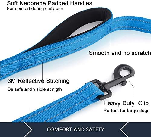 Plutus Pet Double Handle Dog Leash, 5 FT Long, for Medium Large Dogs