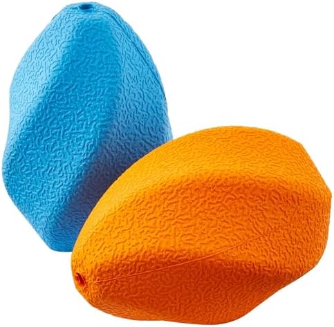Amazon Basics Interactive Durable Natural Rubber Dog Treat Dispensing Enrichment Chew Toy for Medium Dogs, Multi Color, 2-Pack
