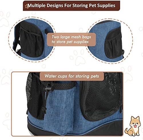 Tirrinia Two-Sided Entry Pet Backpack Travel Carrier for Cats & Small Dogs, Airline-Approved, Padded Back Support, Ideal for Hiking, Walking, Cycling & Outdoor Adventures