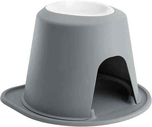 WeatherTech Single High Pet Feeding System w/Plastic Dog/Cat Bowls - 10" High Stand Dark Grey (PSH6410DGDG)