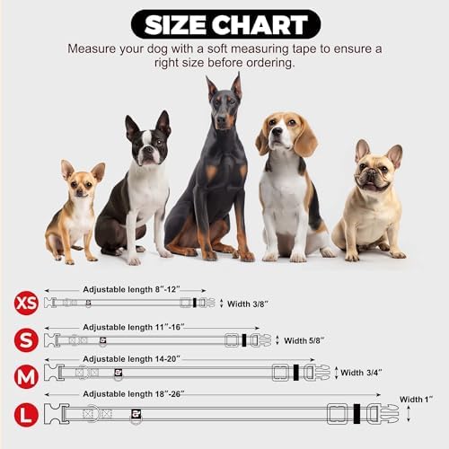 azuza Reflective Dog Collar, Neoprene Padded Small Dog Collar, Pink, S