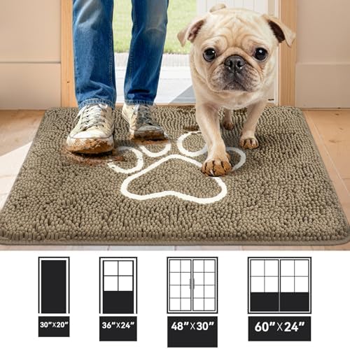 Bcoimo Super Absorbent Dog Door Mat, 36"*24" Anti Slip Mat for Muddy Paws