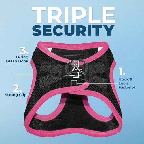 Voyager Step-in Air Dog Vest Harness - Black/Pink Trim, X-Small