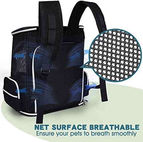 BAGLHER Expandable Pet Carrier Backpack，Pet Backpack for Small Cats Puppies Dogs Bunny, Airline-Approved Ventilate Backpack for Travel, Hiking and Outdoor Use. Black