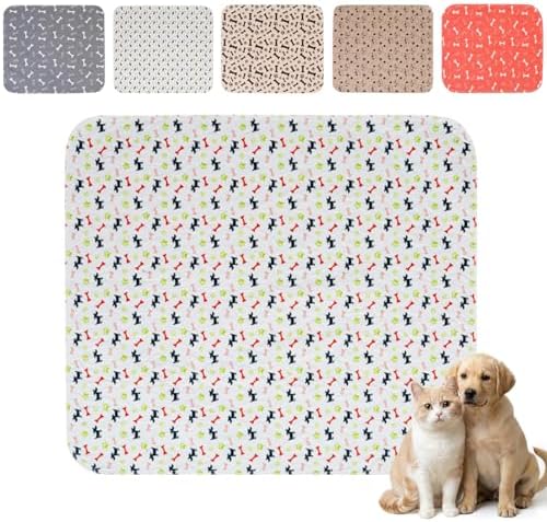 Puppy Pee Pads with Pheromones,Forever Pad,Washable Pee Pads for Dogs,Reusable Dog Pee Pads,Waterproof and Leak-Proof,Non-Slip Base Training Pad Suitable for Home(White,S:23.6*15.7in)