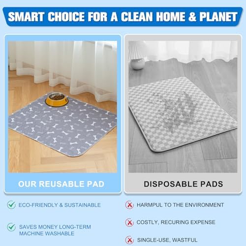 2 Pack Puppy Pee Pads with Pheromones, Washable Puppy Pads for Dogs,Leak-Proof & Anti-Slip,Reusable Absorbent Dog Training Pad for for Playpen,Whelping Box,Potty Training(15.7" × 23.6")