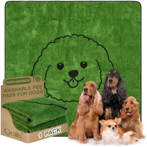 Qeils Reusable Puppy Pads , Washable Pee Pads for Dogs 72"x72" Extra Large