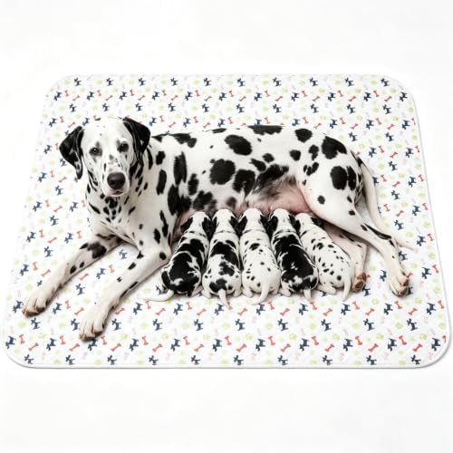 Washable Puppy Pee Pads for Dogs Puppy Pee Pads with Pheromones Non-Slip Puppy Training Pads for Home Travel Reusable Puppy Potty Pads for Cats Leakproof & Odor Control White L