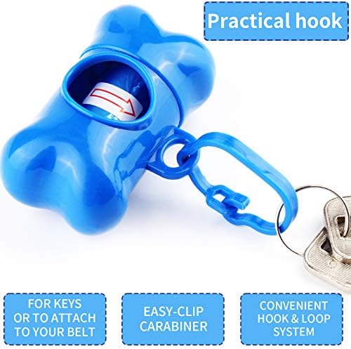 Arroyner 10 Pack Bone Shaped Poop Bag Dispenser Pet Waste Disposal Bag Dispenser (Random Color)