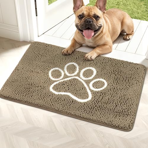 Bcoimo Super Absorbent Dog Door Mat, 30"*20" Anti Slip Mat for Muddy Paws