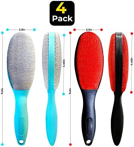 ezclean 4Pack 2Colors Lint Brush for Clothes Furniture Couch, Lint Brush Pet Hair Remover for Clothes Brush, Reusable Lint Brushes for Pet Hair,Velvet Brush, Pet Brush, Fabric Brush