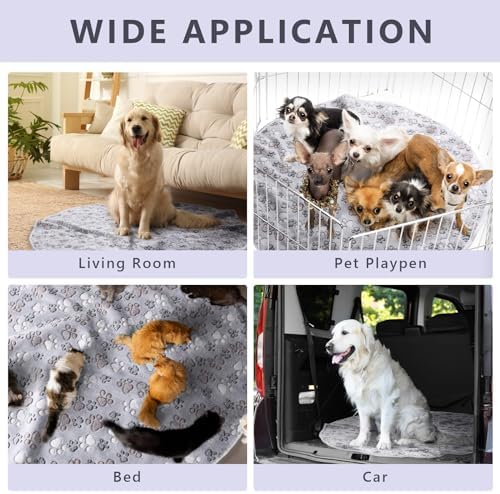 4 Pack Washable Whelping Pad Whelping Supplies Absorbent Reusable Puppy Training Pads Reusable Dog Mat for Floor Non Slip Washable Pee Mat for Dogs(Gray,36 Inch)