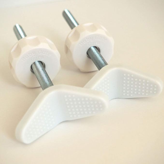 Extra Long M8 (8mm) Stair Banister Adapter Y-Spindle Rods 2 Pack for Pressure Mounted Baby and Pet Safety Gates (8mm, White)