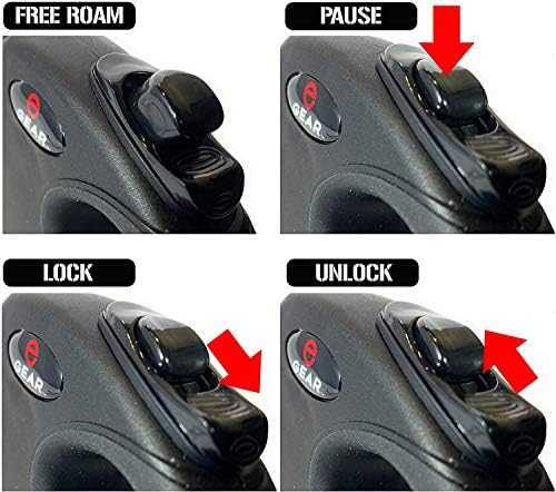 Enthusiast Gear Retractable Dog Leash for Large and Medium Dogs with Locking Carabiner | Heavy Duty 16 ft Strong Reflective Polyester Webbing, 1-Button Break & Lock, Anti-Slip Handle, Tangle Free