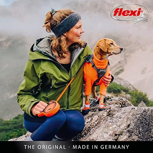 FLEXI® Xtreme Tape Retractable Dog Leash, Medium, 16 ft - Orange/Black