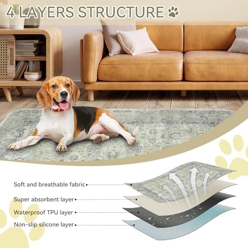 Washable Pee Pads for Dogs and Cats - 100% Waterproof Leakproof Reusable Puppy Pads, Super Absorbent & Non-Slip Whelping Training Pads Litter Mat for Furniture Protector Pet Housebreaking