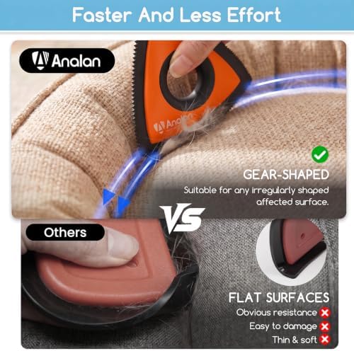 Analan Mini Pet Hair Remover for Car Detailing Dog Hair Tool Brush(Orange)