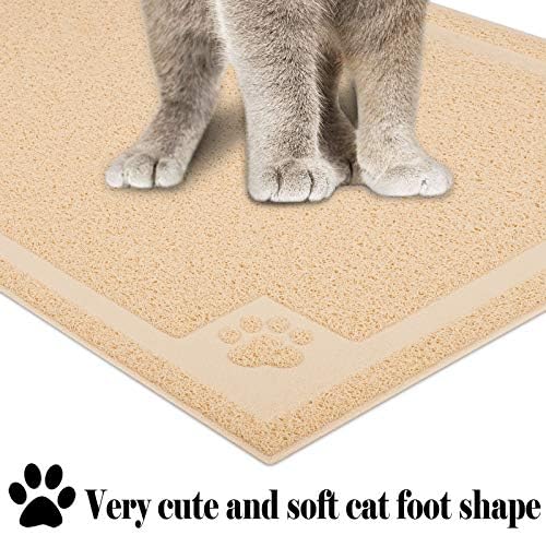 UPSKY Large Cat Litter Mat Trapper 35"×23", Waterproof, Non-Slip, Beige