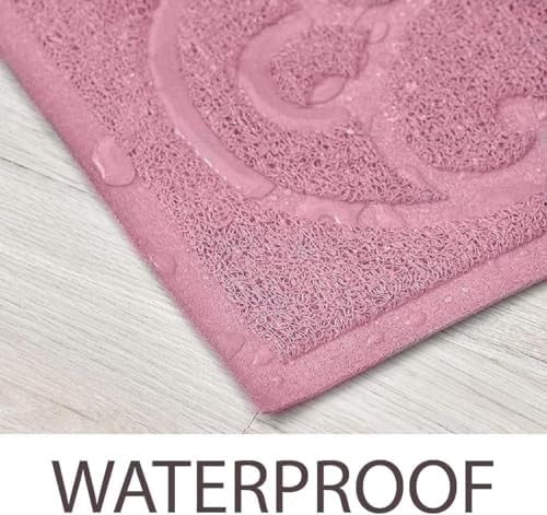 PetLike 2pk 30x18 inch Cat Litter Box Mat, Thick Kitty Litter Trapping Mat, Durable,Waterproof &Washable with Non-Slip Backing, Soft on Kitty Paws and Easy to Clean, BPA Free