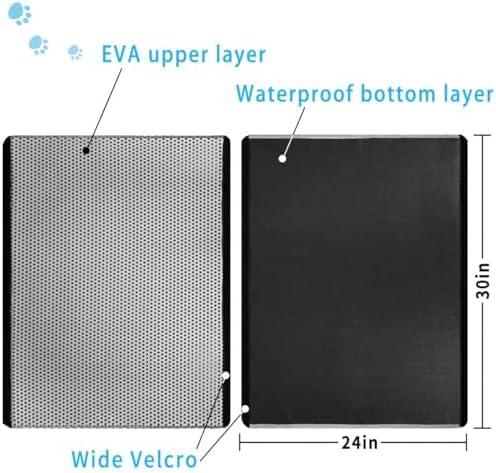 Cat Litter Mat, Double Layer Detachable, 30"x24", Gray