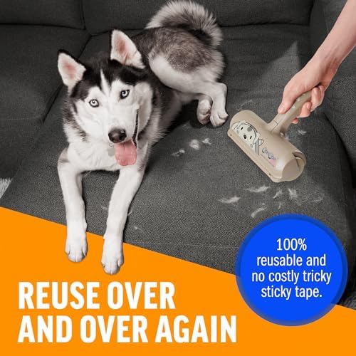 ChomChom Roller Pet Hair Remover – Original Size Reusable Lint Roller for Cat & Dog Hair on Furniture, Couch, Carpet, Car, Rugs & Bedding – Portable, Eco-Friendly (Dog)