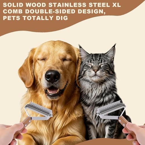 Medium Handmade Wooden Dog & Cat Comb