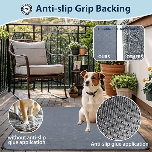 Bunlitent Washable Pee Pads 39" x 39", 3 Pack, Grey, Whelping pad