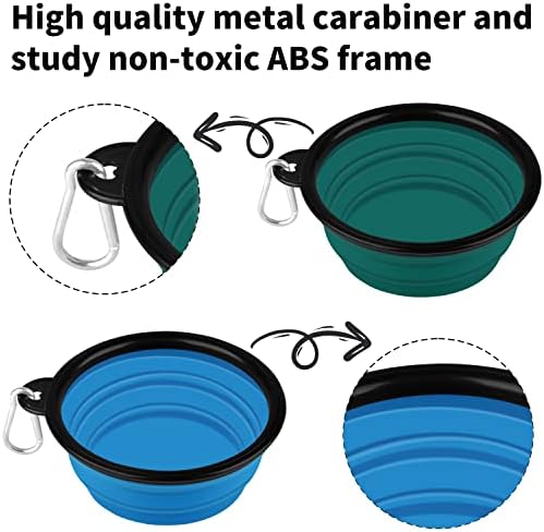 COOYOO Collapsible Dog Bowl,2 Pack Collapsible Dog Water Bowls for Cats Dogs,Portable Pet Feeding Watering Dish for Walking Parking Traveling with 2 Carabiners