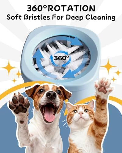 Electric Dog Paw Cleaner for Dogs，2 Speeds Automatic Dog Foot Paw Washer for Medium Large Cat Dog Pet