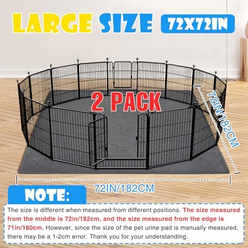 FUWERY 2 Packs 72"x72" Extra Large Washable Pee Pads for Dogs