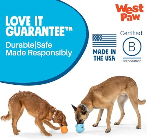 WEST PAW Zogoflex Toppl Interactive Treat Dispensing Puzzle Dog Toy for Mental Stimulation & Enrichment-Holds Kibble & Treats-Lickable, Freezable & Dishwasher Safe-Made in USA-Small-Cardinal Red