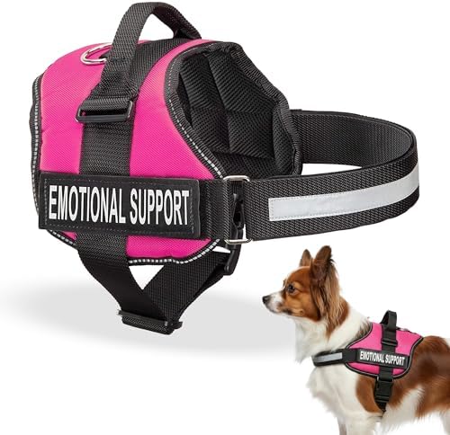 Industrial Puppy Emotional Support Vest Harness, XXS 13.5-17 in, Pink