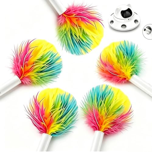 Telescopic Feather Decor Parts, Replacement Accessory 3-in-1 Auto Cat Toy (Only Feather Attachment, Toy Base Not Included)