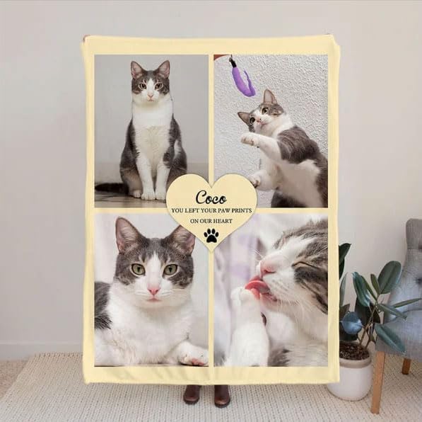 Pamaheart Custom Dog Face Blankets, Personalized Pet Photo Blanket, Fleece Dog Blankets, Customized Photo Throws, Dogs Dad Gifts, Pet Lover Gifts, Memorial Gift /34