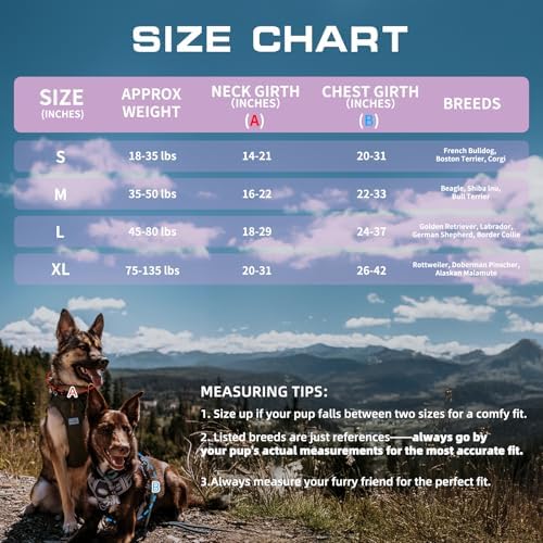 AUROTH Dog Harness for Large Dogs, No Pull Tactical Dog Vest with 2 Clips