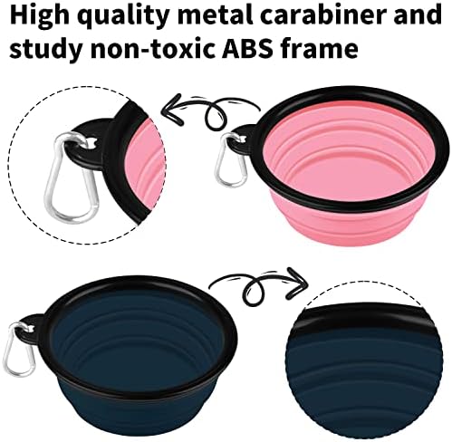 COOYOO Collapsible Dog Bowl,2 Pack Collapsible Dog Water Bowls for Cats Dogs,Portable Pet Feeding Watering Dish for Walking Parking Traveling with 2 Carabiners
