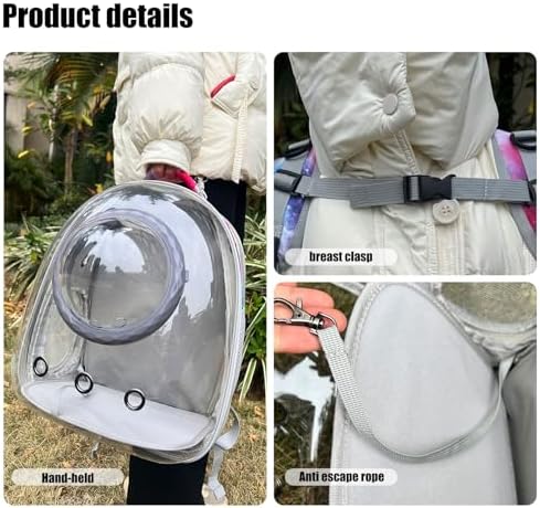 Galaxy Blue Cat Bubble Backpack,Back Expandable cat Backpack with Clear Window -Space Capsule Cat Carrier for Kitten Bunny Small Puppy Vet and Outdoor Adventure(Galaxy Blue)