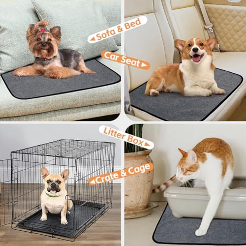 Washable Pee Pads for Dogs, Extra Large Reusable Dog Pee Pad, Waterproof Pet Mat, Dog Playpen Mats for Puppy Training Whelping Playpen Pads, Grey, 72x36 inch