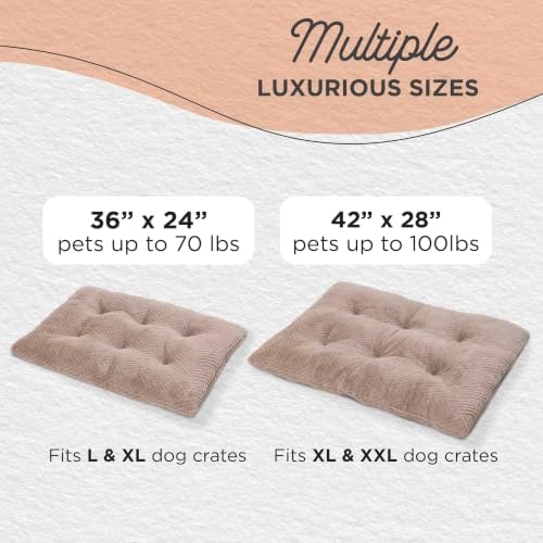 Best Friends by Sheri Comfy Crate Dog Bed Washable, Mushroom, 42" x 28"