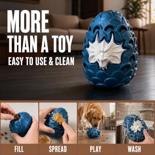 Dragon Egg Dog Chew Toys for Power Chewers - Toughest Indestructible